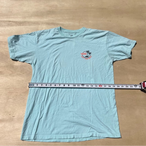 Vans Teal Blue Medium Graphic Print Short Palm Tree Skater Surf Visco Loose Fit - Picture 6 of 8